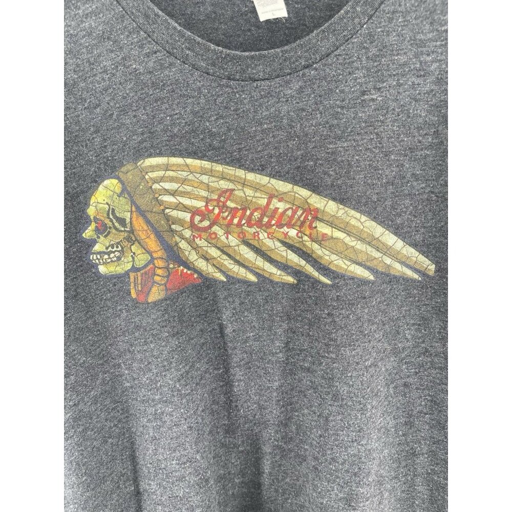 INDIAN MOTORCYCLE LOGO GRAPHIC T SHIRT Womens Lg Biker Moto Bikercore Gray - Picture 5 of 6